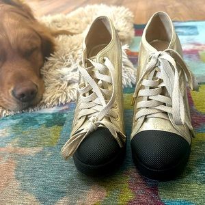 Practically new - L.A.M.B. wedge tennis shoes.